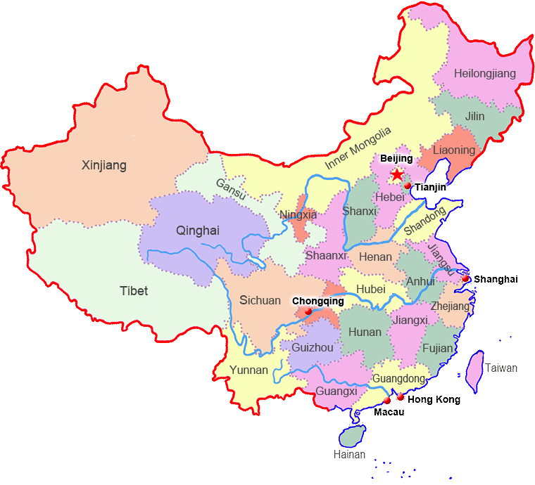 province map of china