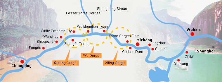 Tourist Map of Yangtze Three Gorges
