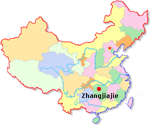 location of zhangjiajie China