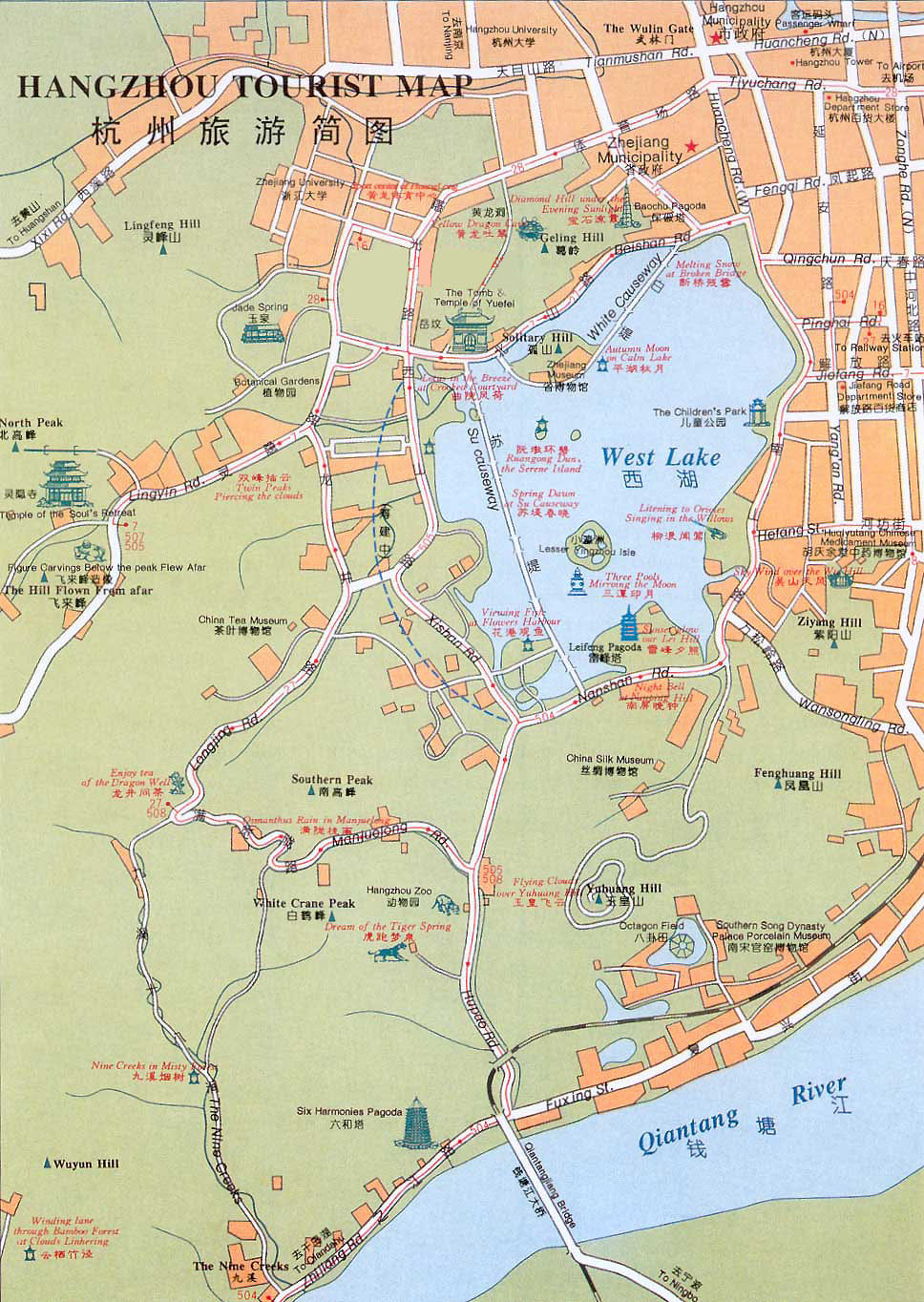 Hangzhou Tourist Map