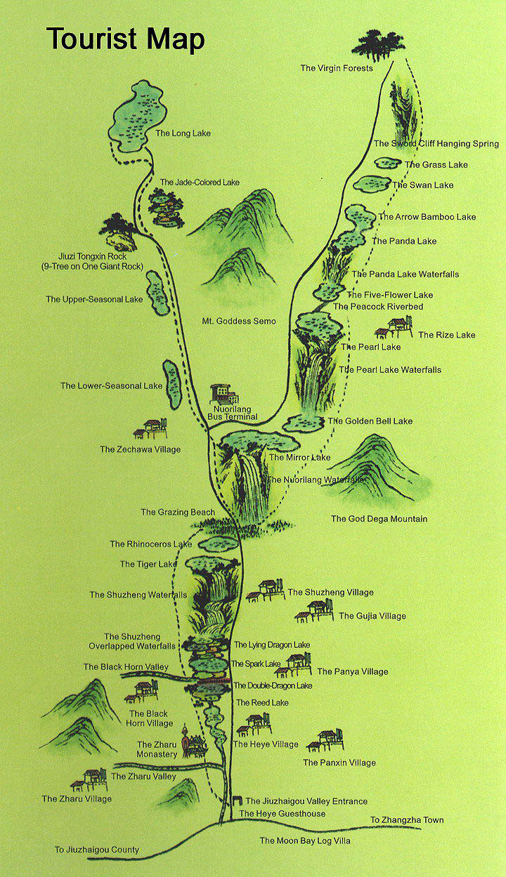 Jiuzhaigou Valley Tourist Map
