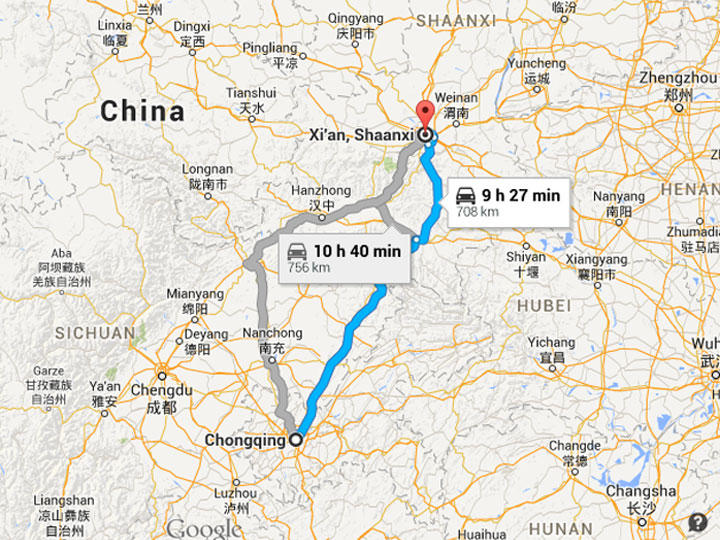 How to Get to Xian from Chongqing